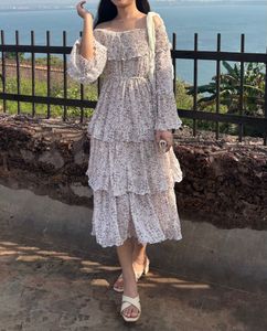 Floral Ruffle Off-Shoulder Midi Dress