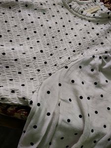 Pantaloons Polka Dot Smocked Top