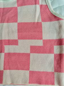 White Checked Top