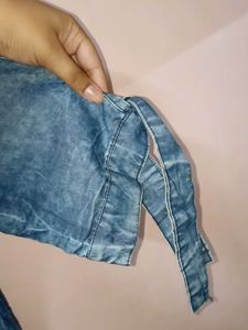 Denim shirt with patches