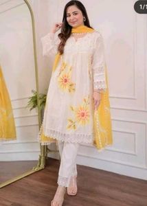 Yellow Colour Shifli Designer Plus Size Dress