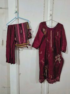 Pretty Maroon Kurta Palazzo Set