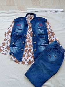 3pc Shirt Pant And Jacket Set For Boys