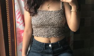Leopard Print Smocked Crop Top