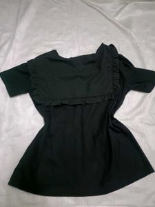 Chic Black Dress &amp; Pan Collar Top