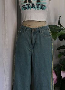 Combo Glitchez Frayed Jeans And Boho Pant