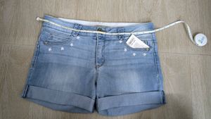 White Embroidery Denim Shorts
