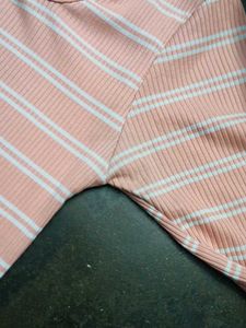 1. Striped Button Cotton Top