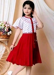 Girls Red &amp; White Polka Dot Dress
