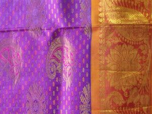 Purple And Gold Pure Kanchipuram Silk Saree