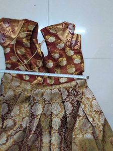 Pattu Look Alike Gown For Chubby Girls
