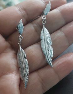 925 silver Leafy affair long earrings