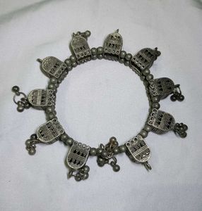 Vintage Silver oxidised ghungroo Bracelet boho