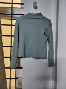 turtle neck blue top