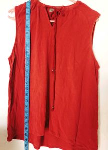 Very Beautiful Girl Wear And Rust Red Top