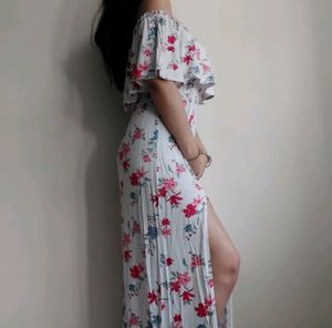 Off Shoulder Slit Dress