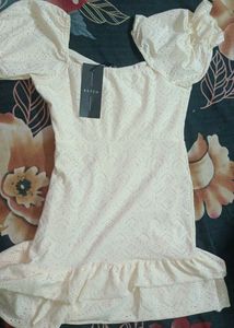 White Eyelet Mini Dress