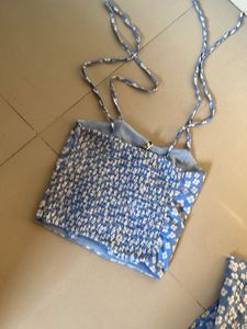 Blue And White Flower Co-ord Set