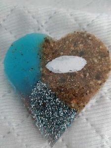 Ocean Heart Resin Decor