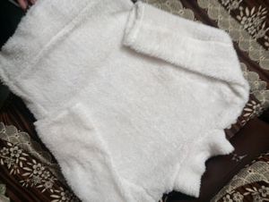 White Furry Cozy Winter Top For Women 😀