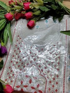 Embroidered Kurti - Beige