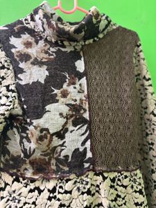 Unique Floral &amp; Brown Dress/Top
