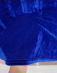 Blue Velvet Wrap Dress