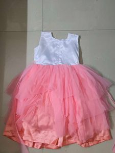 Elegant Pink And White Girls Dress