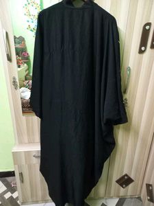 Floral Embroidered Black Abaya Free Size