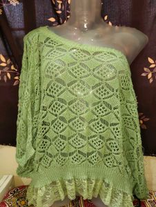 Light Green Corchet Top