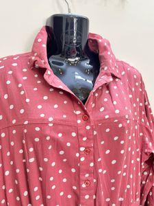 Zara Pink Polka Dot Fit And Flair Dress