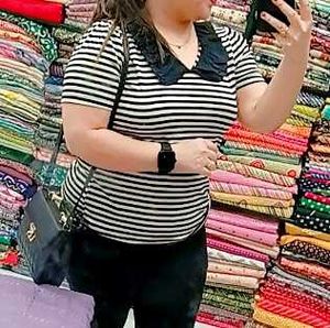 Black Nd White Strips Top
