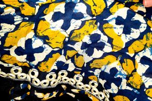 Elegant Navy Blue &amp; Mustard Anarkali