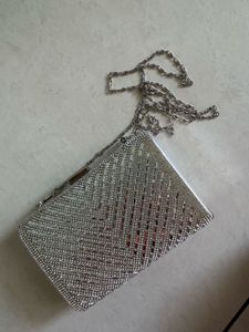 lino Perros Sparkling Silver Evening Clutch