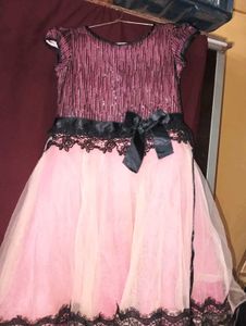 Elegant Blue and pink Dress