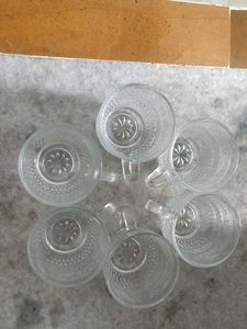 Vintage Glass Teacup &amp; Saucer Set