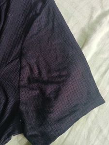 Black Ruched Detail Top