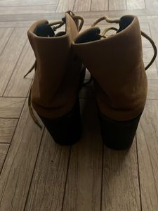 Brown Lace-Up Ankle Boots
