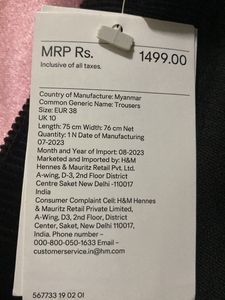 H &amp; M Corduroy Trousers