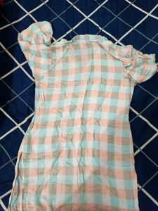 Pakistani V Neck Elasticated Sleeve Kurta
