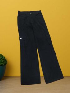 I@45 Size-28 Black Wide Leg Cargo Pants