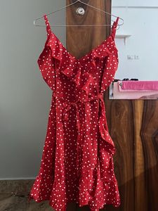 Red Heart Print Dress
