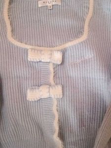 Blue Krache Bow Cardigan