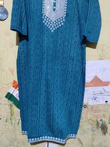 Elegant Teal Embroidered Kurta
