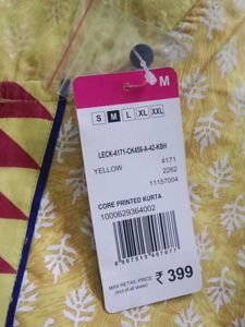 Srishti Yellow Printed Kurta - Size M