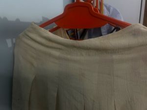 white calf length skirt