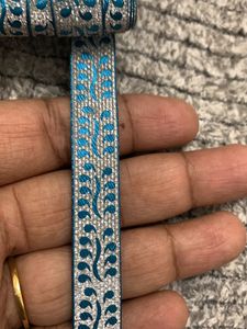 Sale Thin Lace Border Blue And Silver