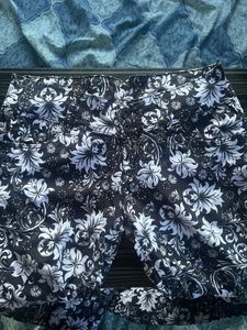 Black Floral Print Jegging Stretchable