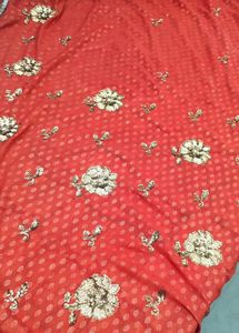 Saree Diwali Offer Rust full work kasab chamki/Sty