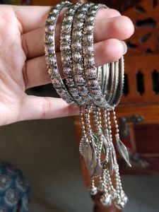 artificial silver bangles